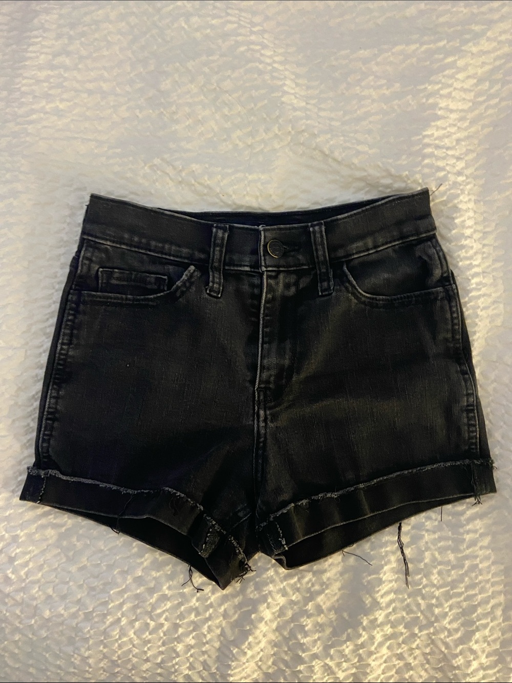 Hollister black denim shorts